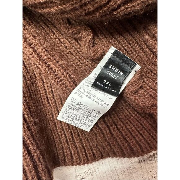 SHEIN Clasi Plus Size Lantern Sleeve Ruffle Collar Cinched Waist Sweater | 2XL - Picture 7 of 7